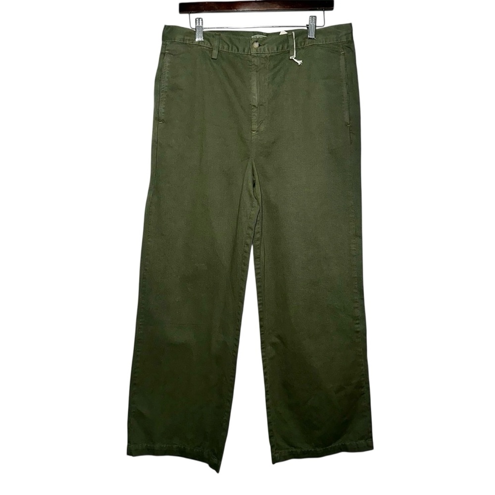 HEY GANG Women’s Army Green The Buckle Back Khaki Trousers- Size 36 (Labeled 30)